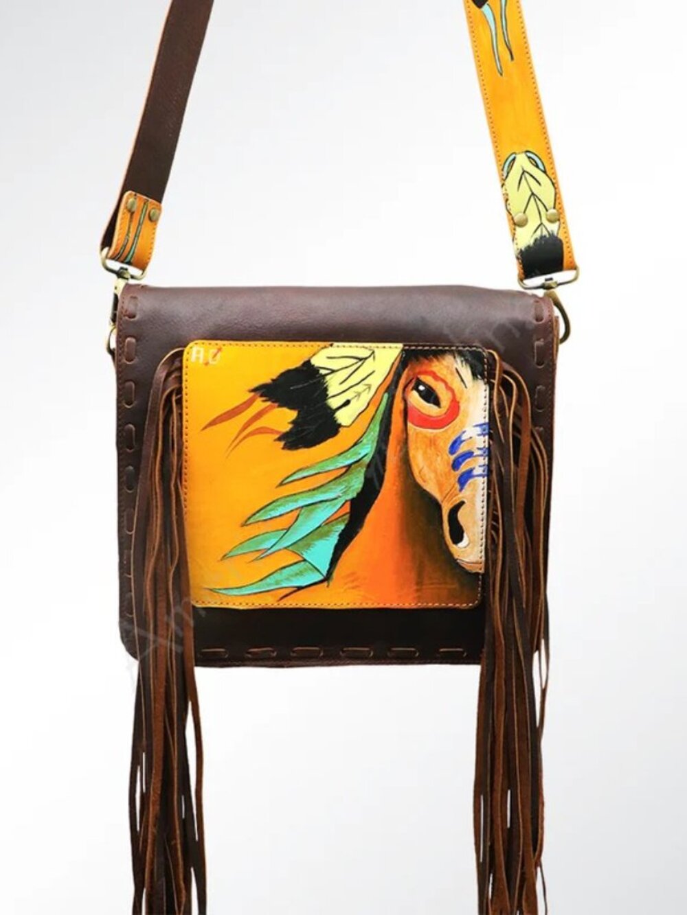 American Darling Wild Horse Western Fringe Crossbody Bag - Picture 6 of 10